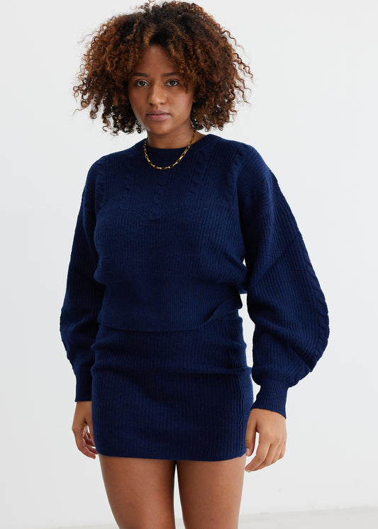 DESIGNERS REMIX Carmen Mini Skirt Navy