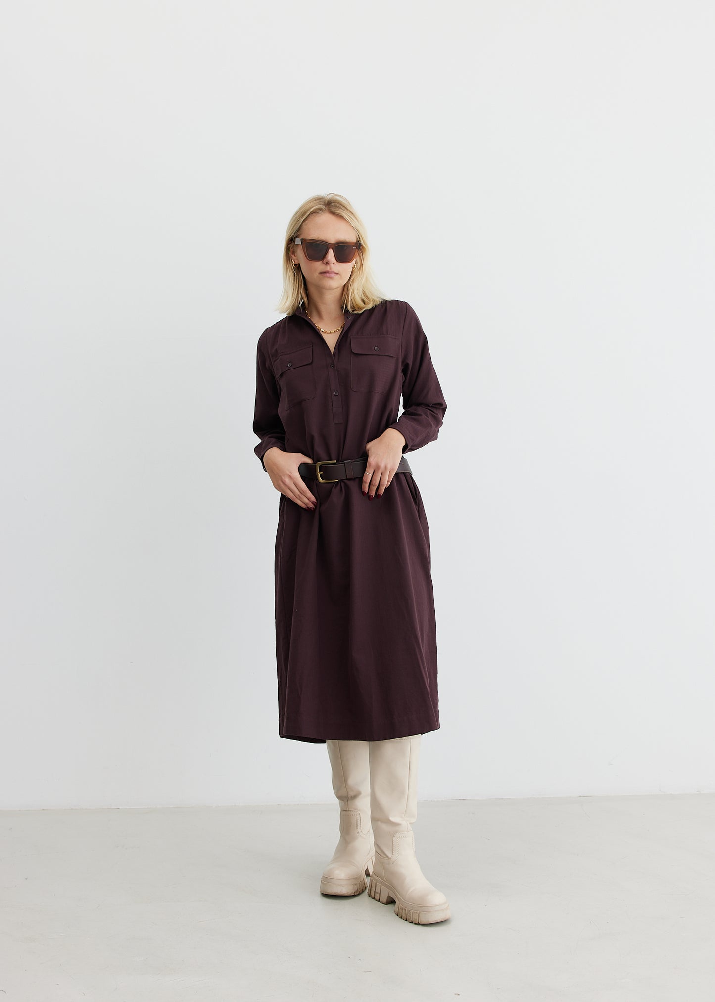 SCHULZ BY CROWD Danja Shirt Dress Bordeaux