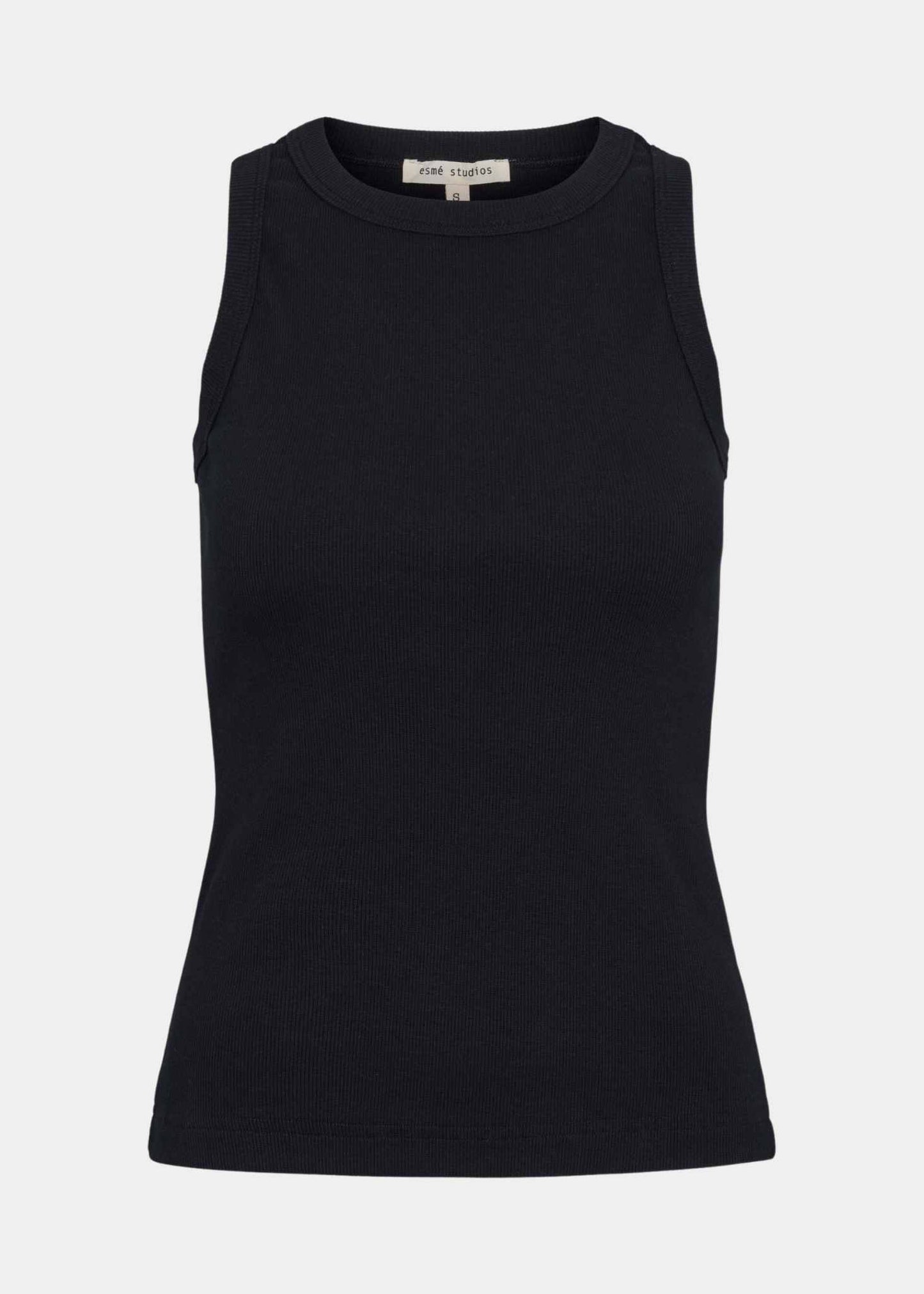 ESMÉ STUDIOS Blossom Racerback Rib Tank Black
