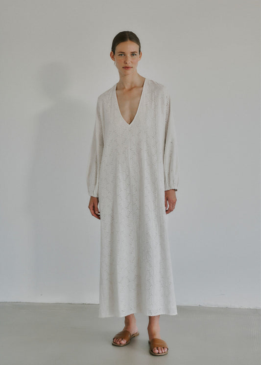 ANNE MI Emanuela LS Maxi Dress White