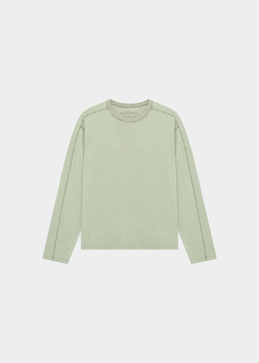 Light green long-sleeve shirt on a white background