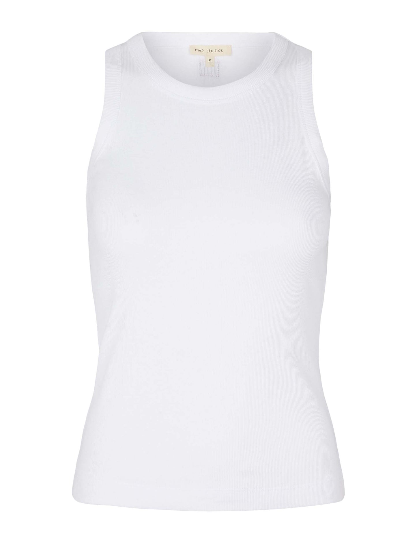 ESMÉ STUDIOS Blossom Racerback Rib Tank White