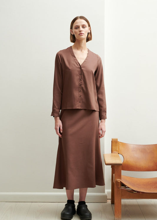 Tencel brown skirt