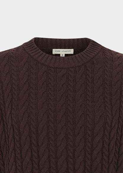 ESMÉ STUDIOS Braidy Jumper Knit Bitter Chocolate
