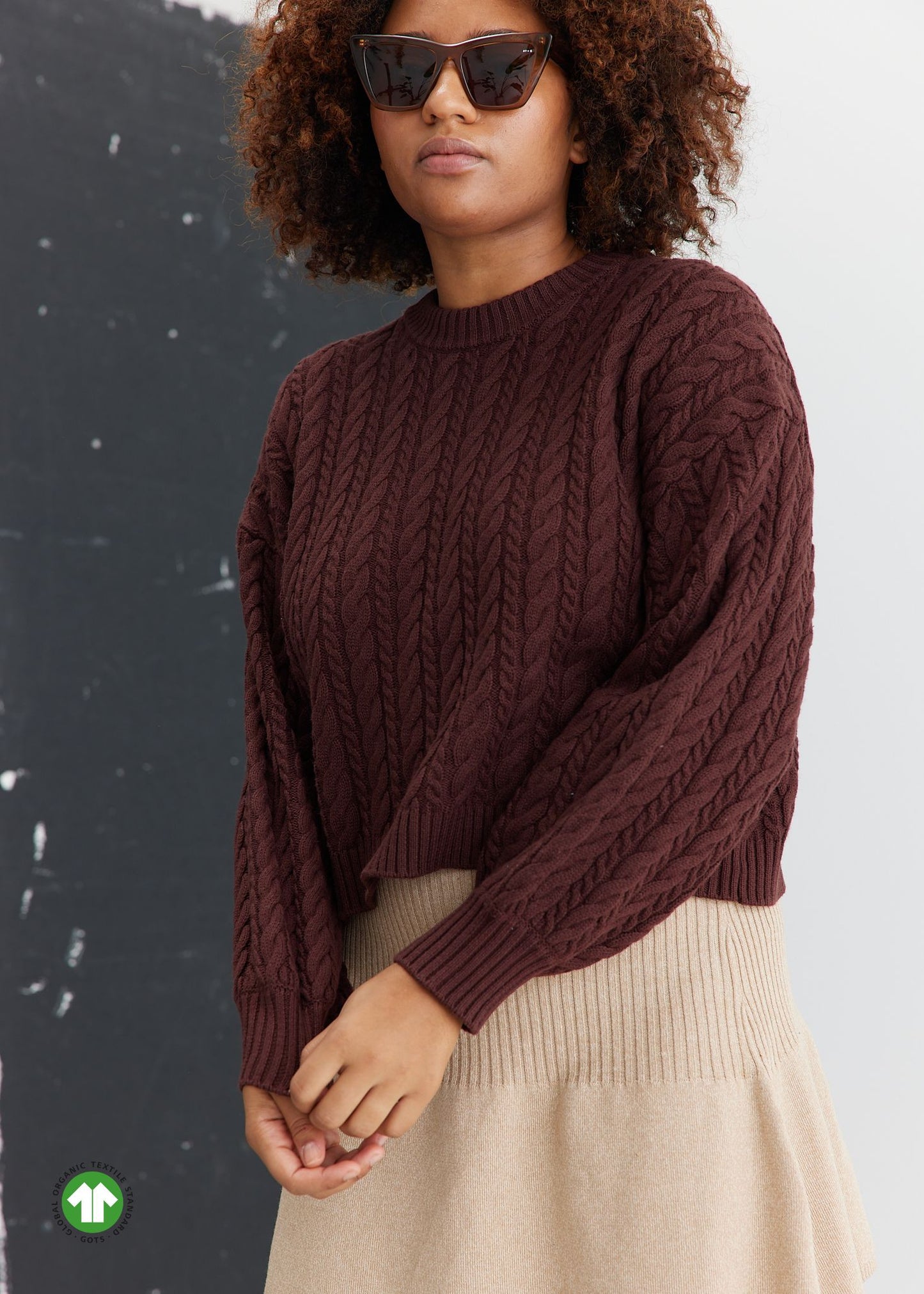 ESMÉ STUDIOS Braidy Jumper Knit Bitter Chocolate
