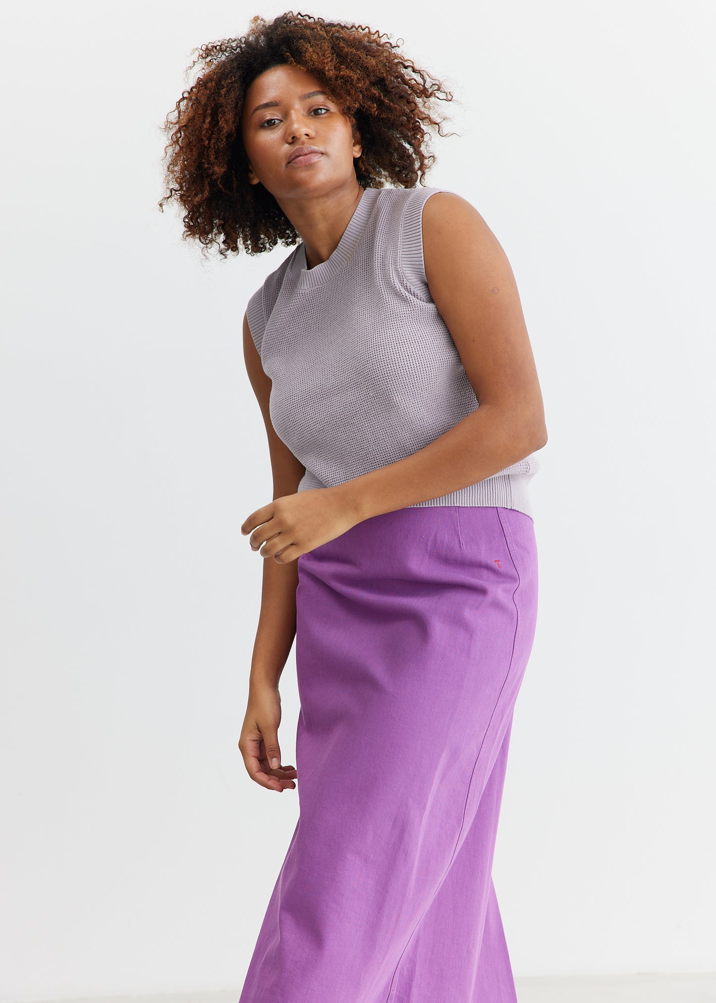 TOMORROW DENIM Kersee Maxi Skirt Heather Purple