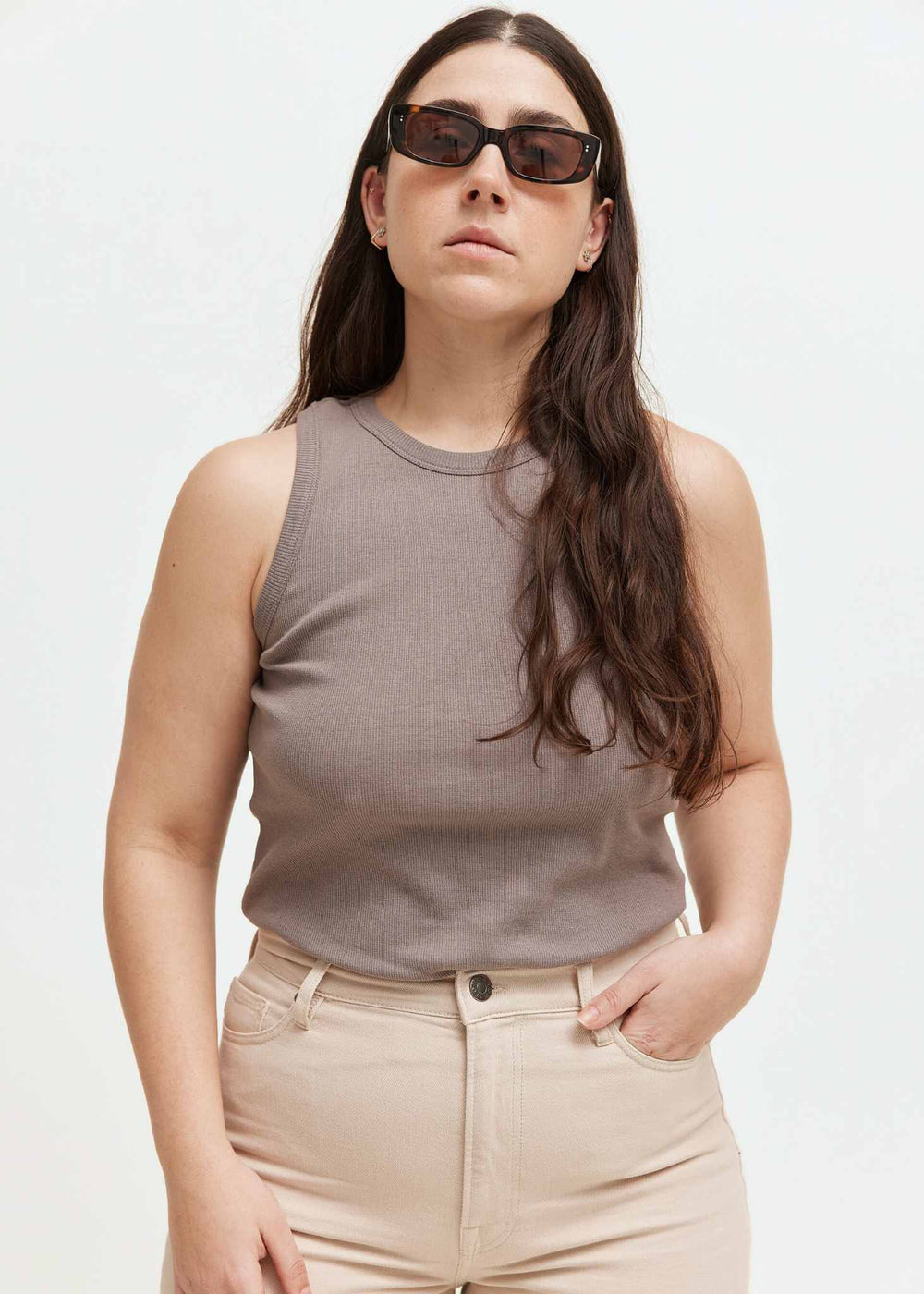 ESMÉ STUDIOS Blossom Racerback Rib Tank