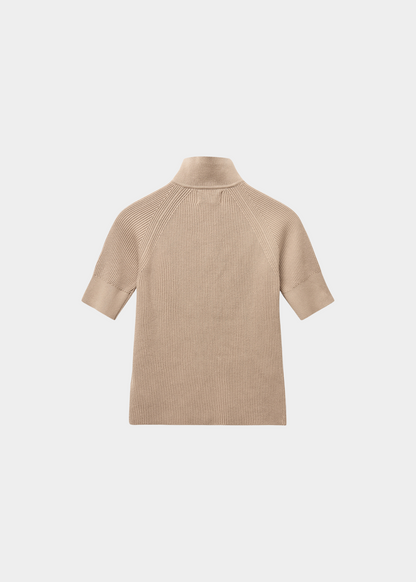 BLANCHE Carrick Zip Short Sleeve Oxford Tan