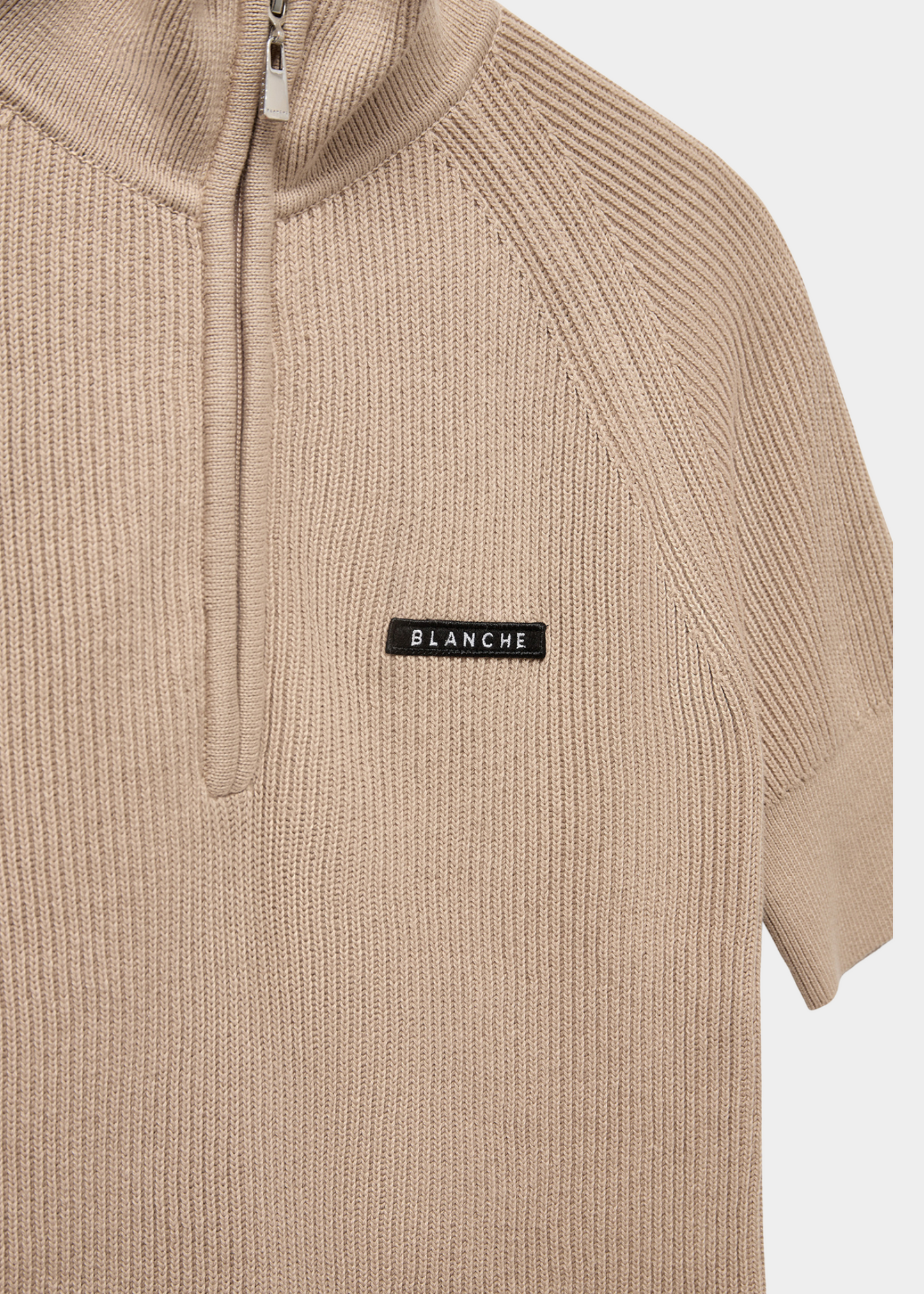 BLANCHE Carrick Zip Short Sleeve Oxford Tan