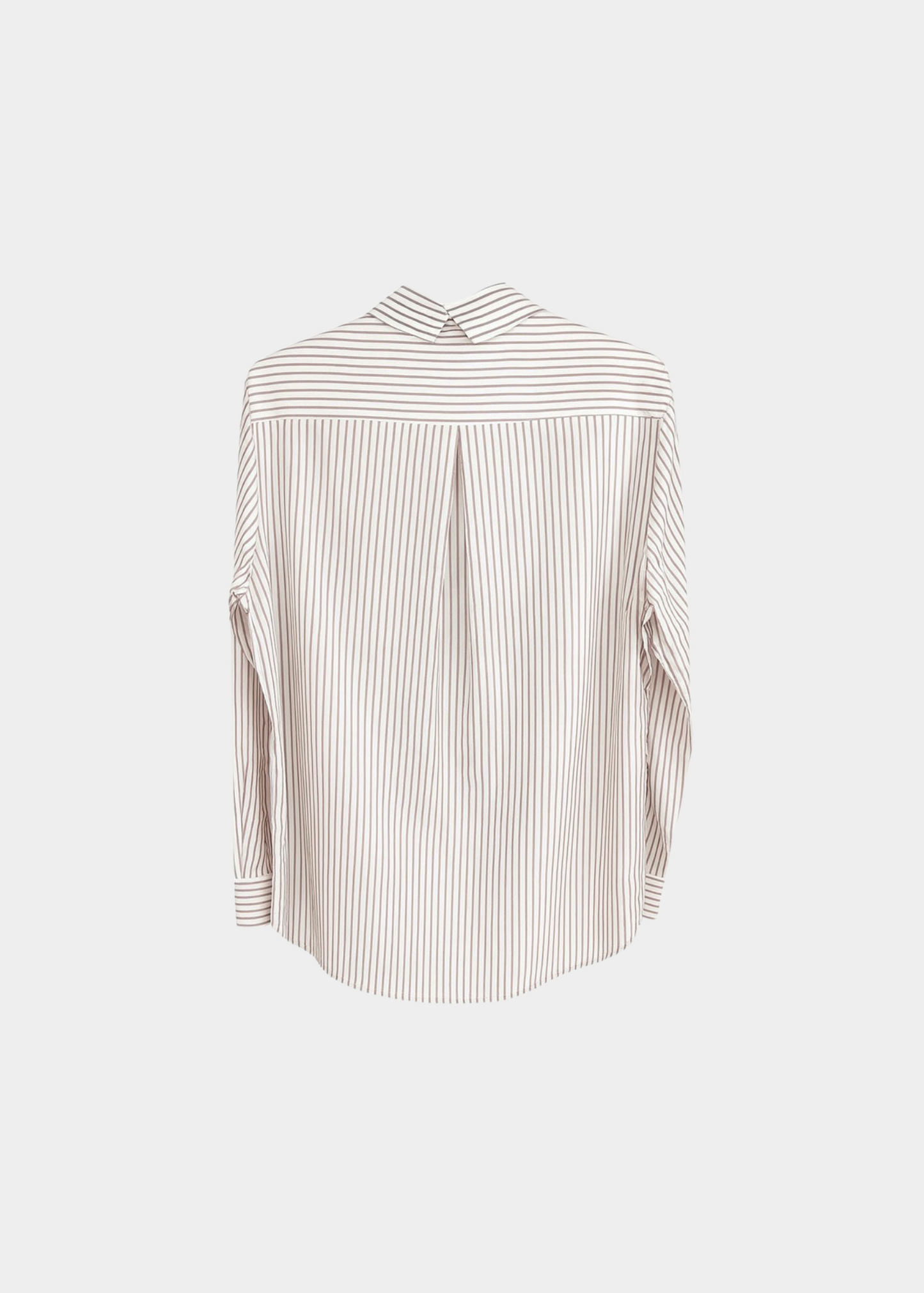 SCHULZ BY CROWD Sanne Oversize Shirt Off White Brown Stripes