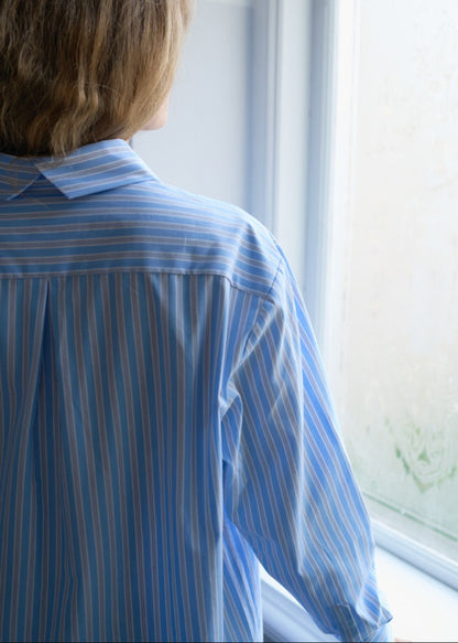 SCHULZ BY CROWD Sanne Shirt Light Blue White Stripes