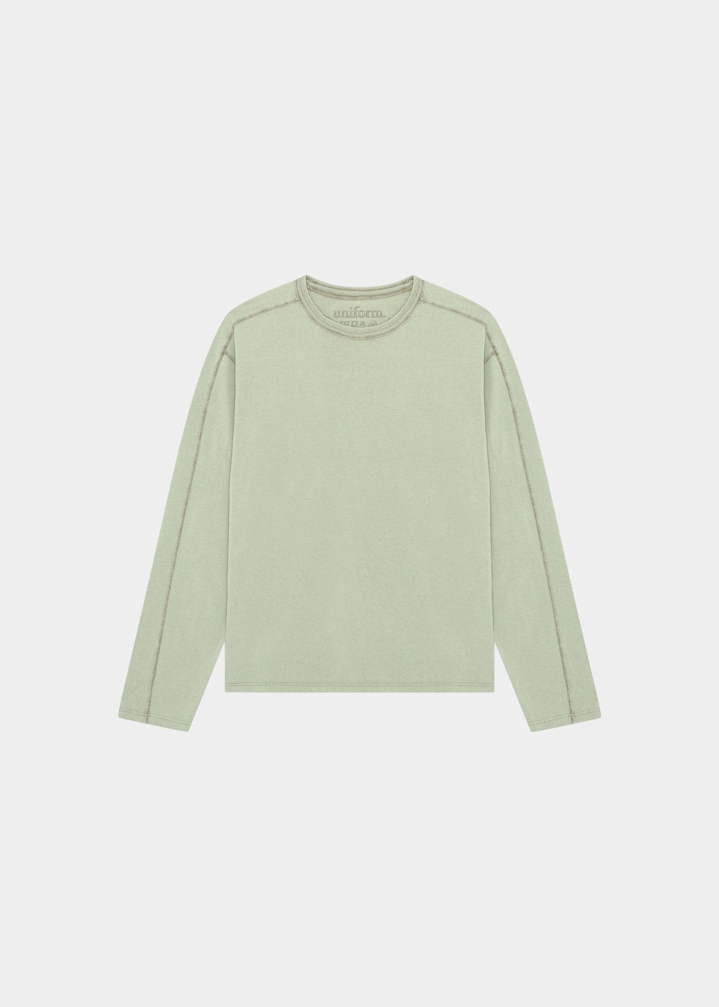 Light green long-sleeve shirt on a white background