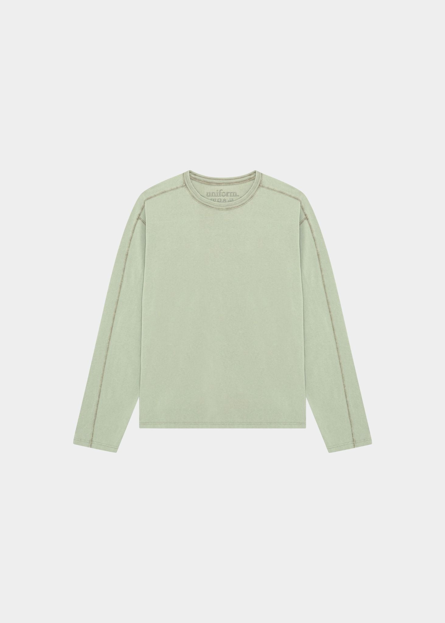 Light green long-sleeve shirt on a white background