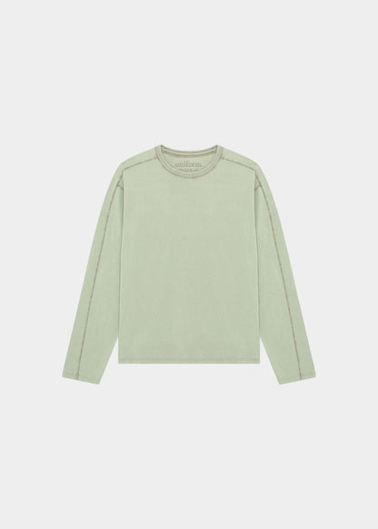 Light green long-sleeve shirt on a white background