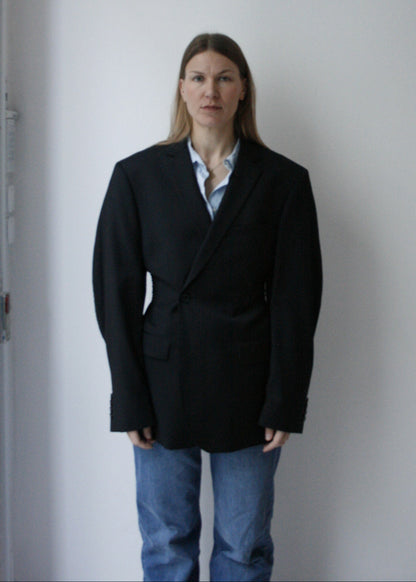 dark blue upcycled blazer