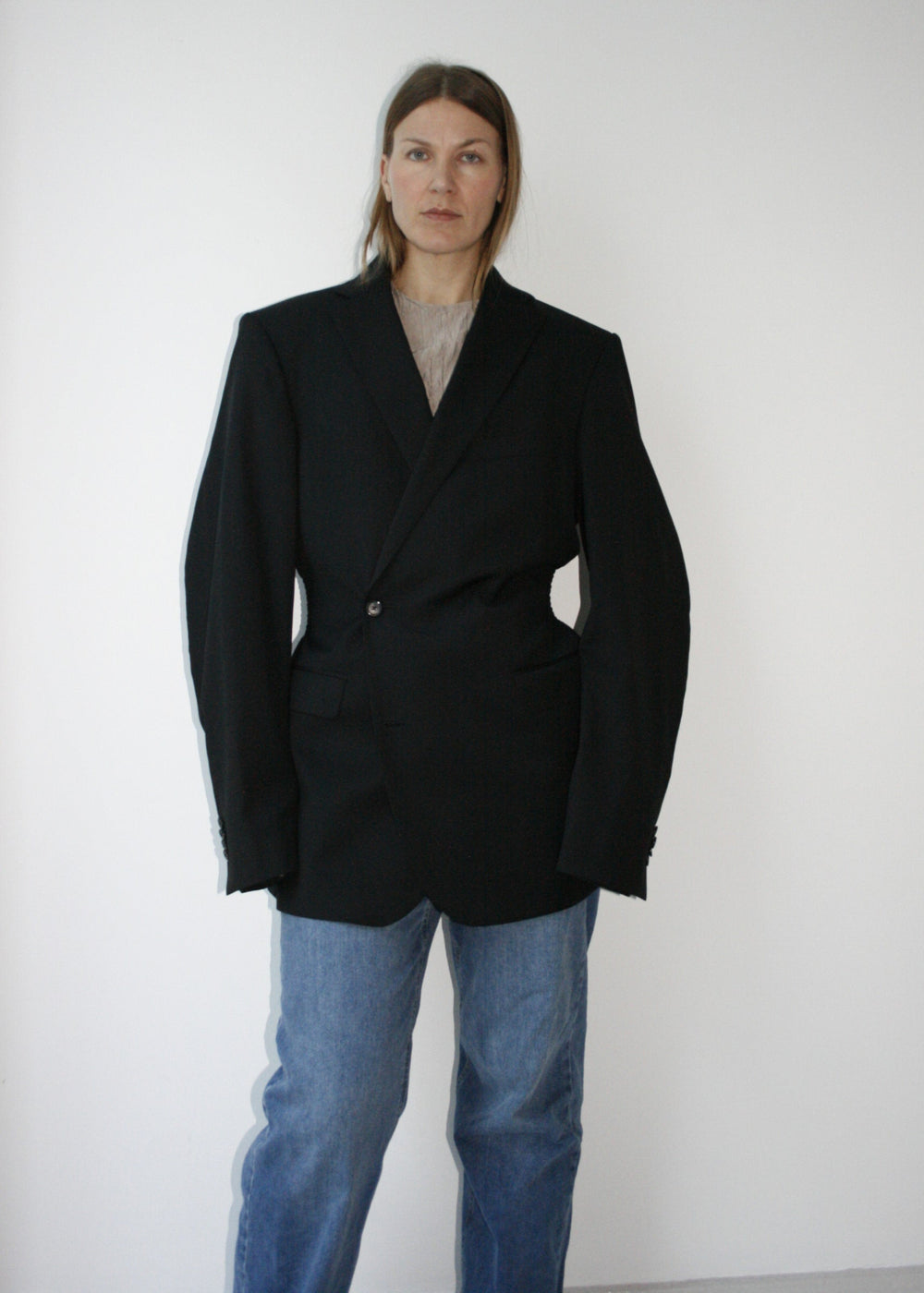 upcycled black blazer