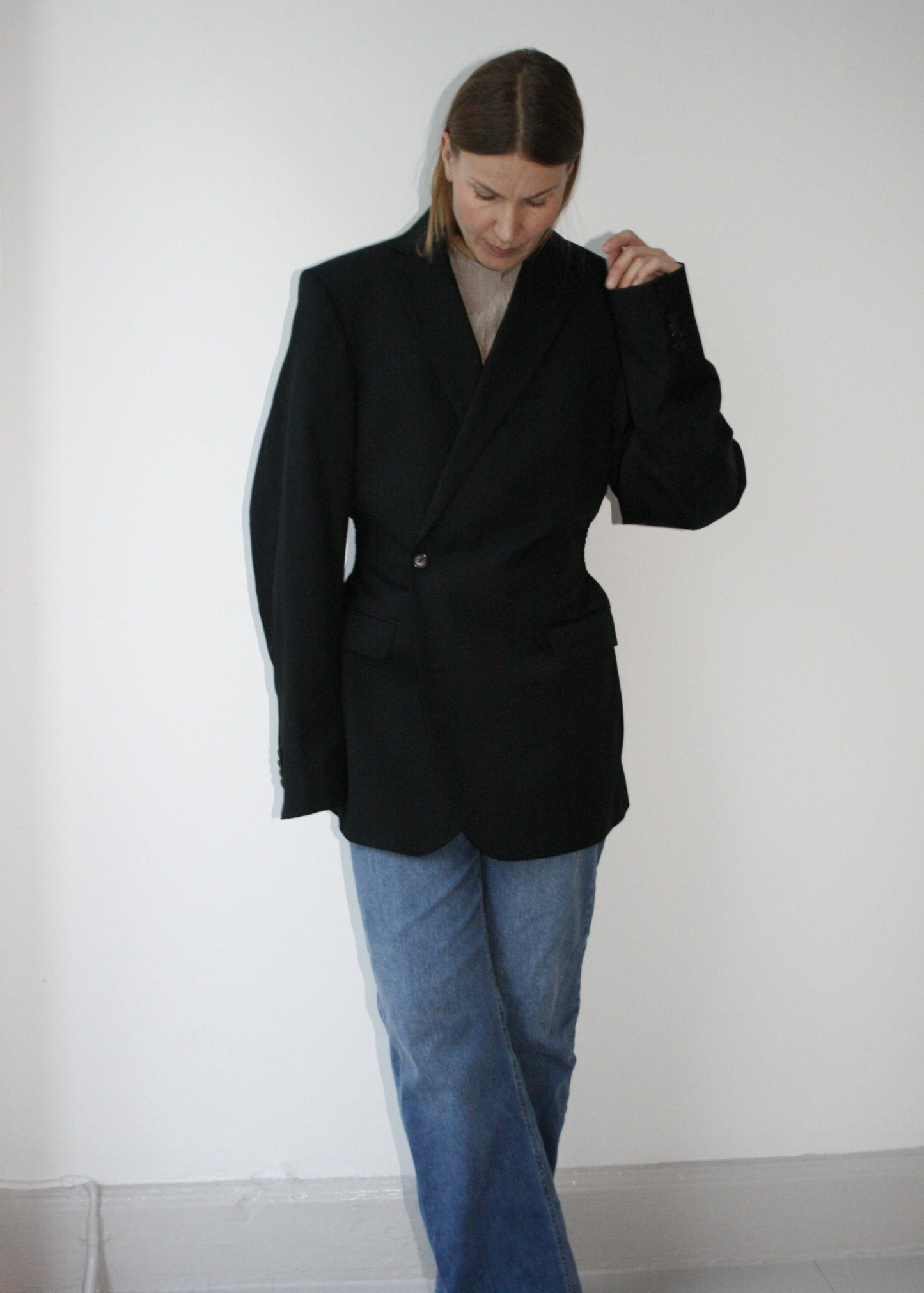 upcycled black blazer