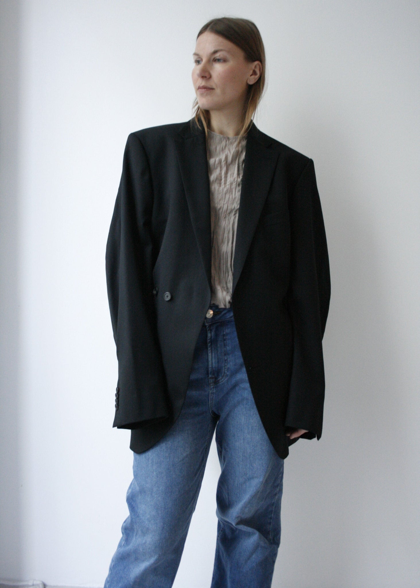 upcycled black blazer