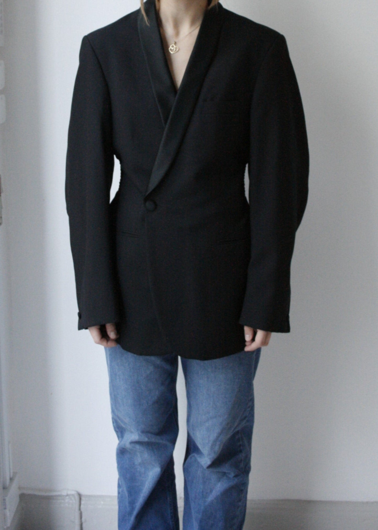 upcycled black blazer