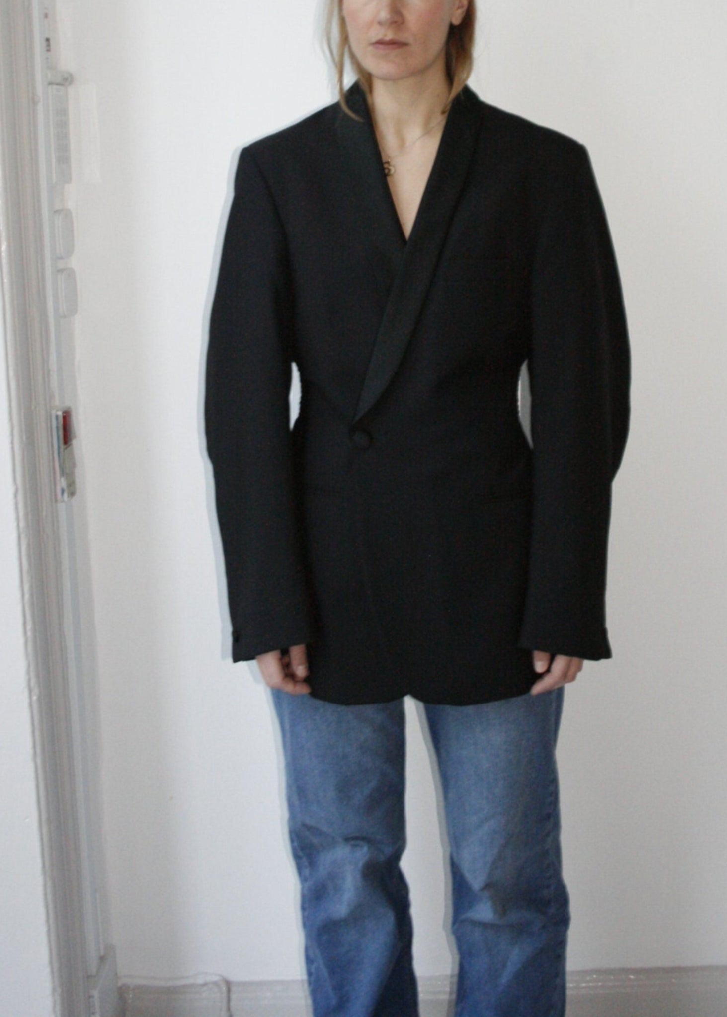 upcycled black blazer