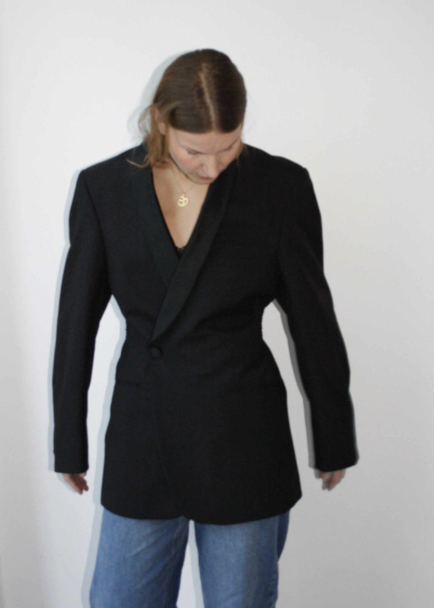 upcycled black blazer