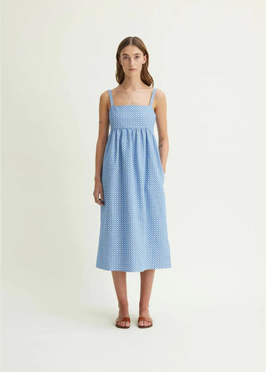 SCHULZ BY CROWD Dagmy Strap Dress Blue/White