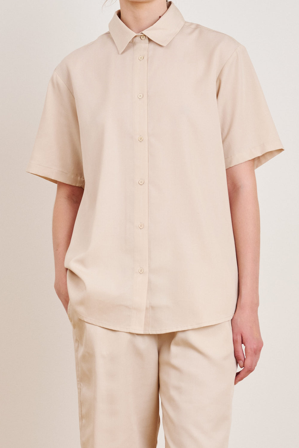 SCHULZ BY CROWD Signe Oversize Short Sleeve Shirt Tencel